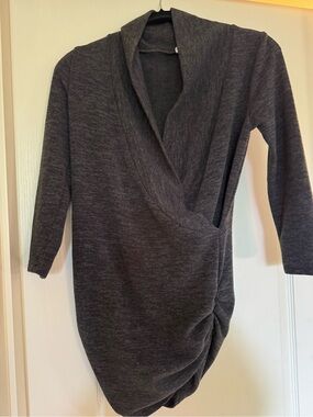Pinkblush Charcoal Gray Draped Cowl Neck Sweater